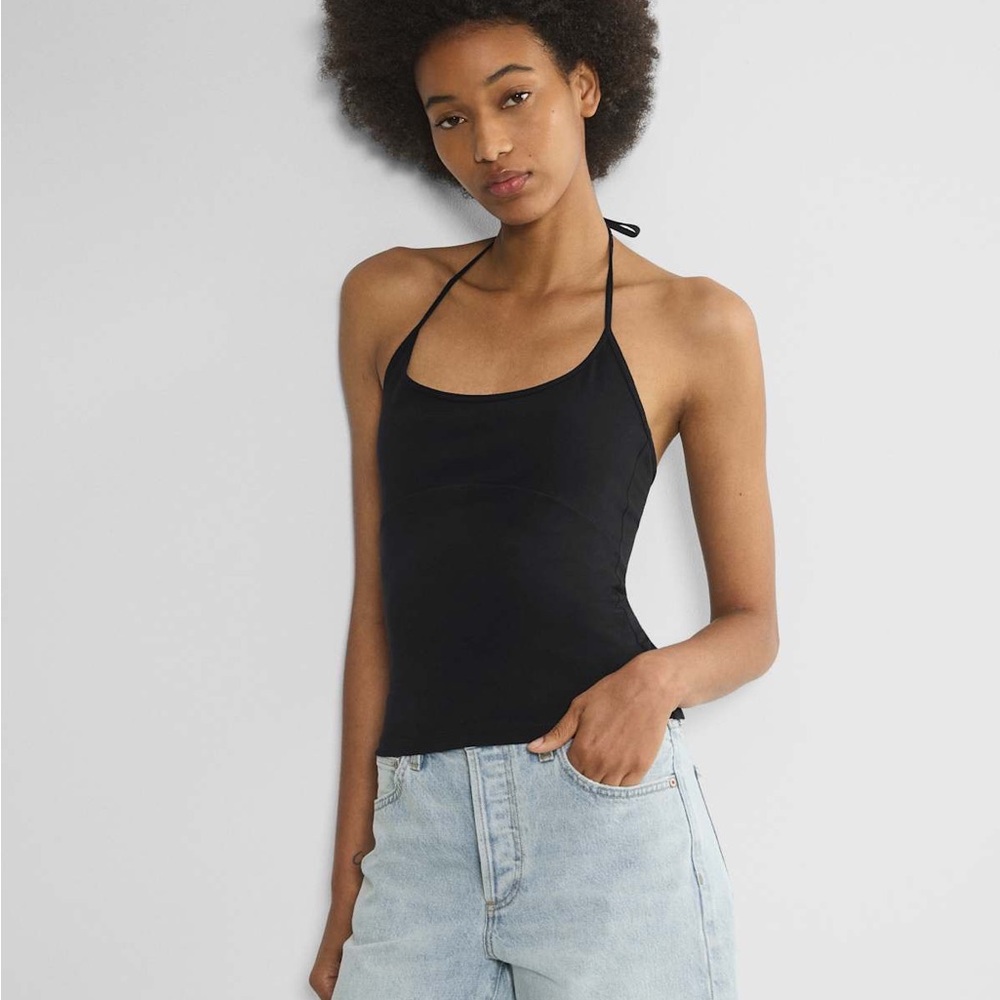 Aritzia Black Halter Cami Top